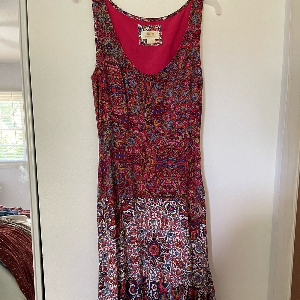 Maeve Anthropologie Patchwork Paisley Button-Front Sleeveless Maxi Dress 🌺